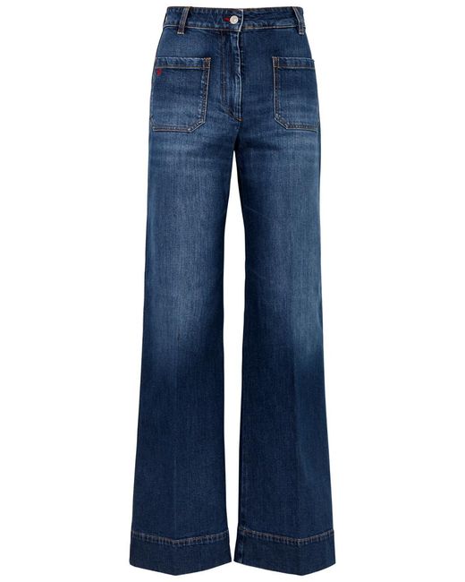 Victoria Beckham Blue Alina Wide-leg Jeans