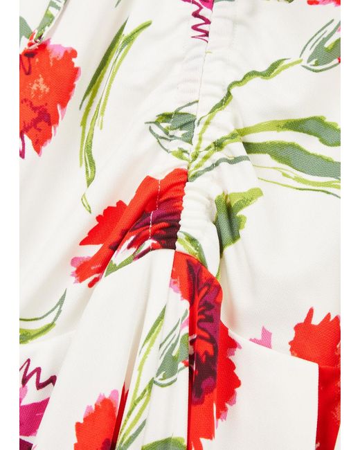 Diane von Furstenberg White Valerie Floral-Print Jersey Midi Dress