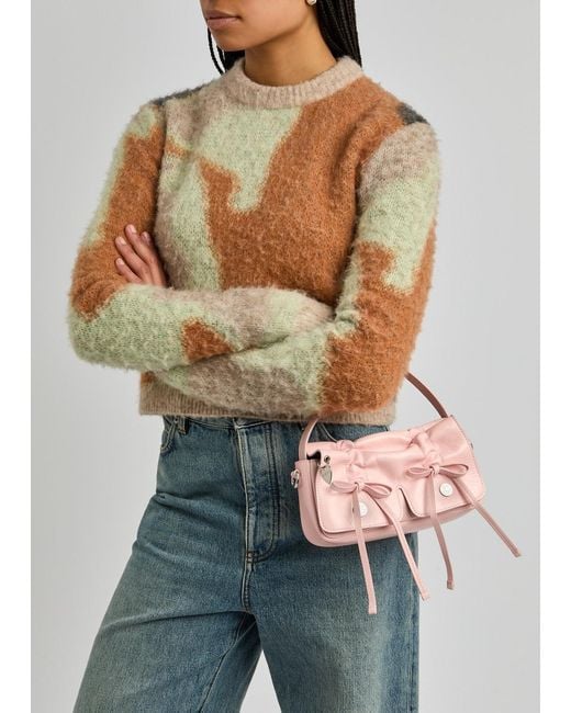 Acne Pink Mini Multipocket Leather Top Handle Bag