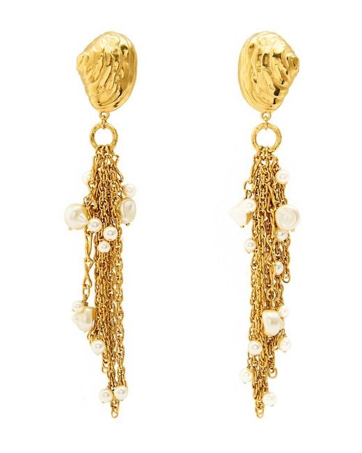 Chloé Metallic The Chloé Shells Embellished Drop Earrings