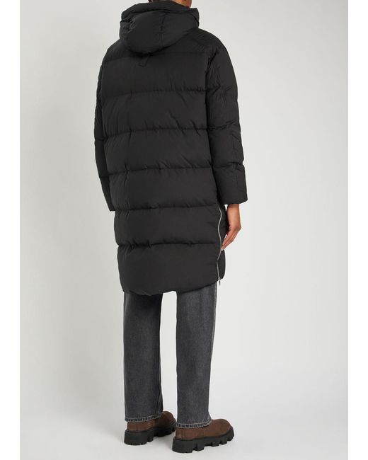 Moose Knuckles Black Everest Long Shell Puffer Coat for men