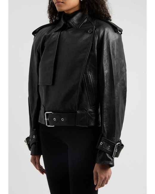 Khaite Black Hammond Leather Biker Jacket