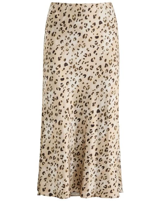 Rails Natural Anya-Print Satin Midi Skirt