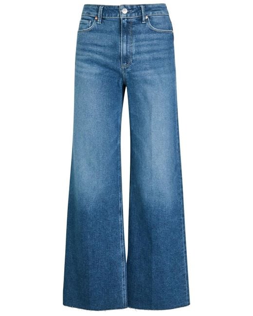 PAIGE Blue Anessa Wide-Leg Jeans