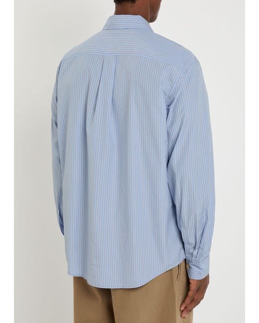 Our Legacy Blue Beyond Pinstriped Cotton-Poplin Shirt for men