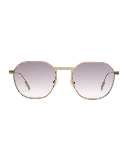 Zegna Metallic Round-frame Sunglasses for men