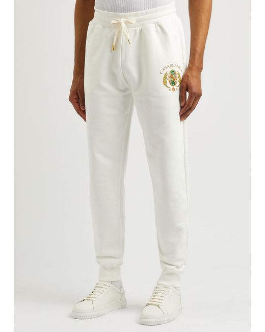 Casablancabrand White Joyaux D'afrique Tennis Club Cotton Sweatpants for men