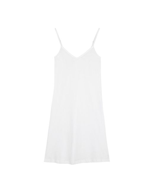 Hanro White Ultralight Cotton Slip Dress