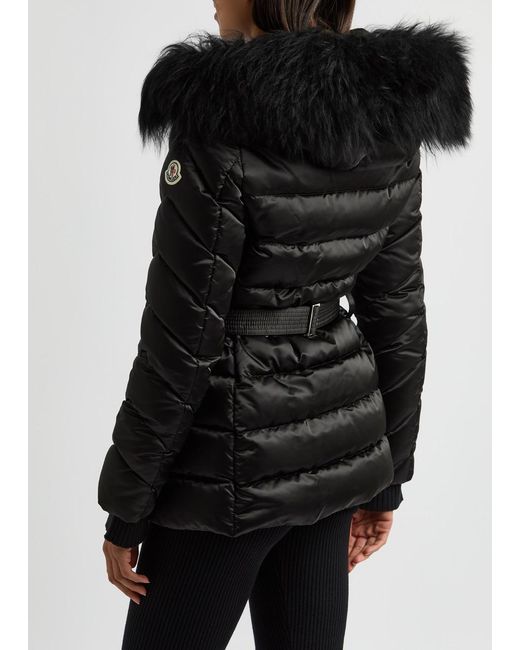 Moncler Black Cupidone Hooded Belted Shell Jacket