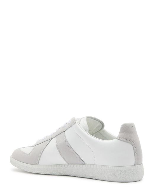 Maison Margiela White Replica Panelled Leather Sneakers for men