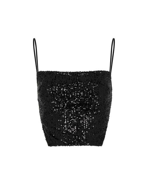 In the mood for love Black Sense Sequin Cropped Top