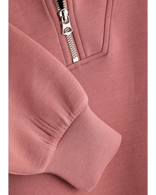 Varley Pink Hawley Half-Zip Stretch-Jersey Sweatshirt
