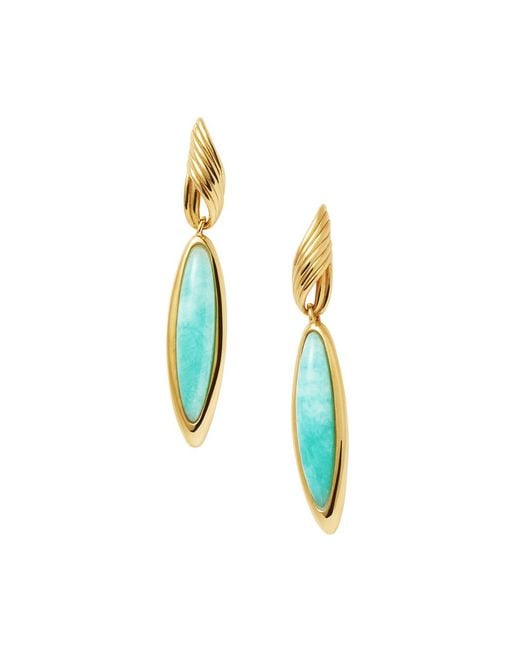 Missoma Blue Wavy Ridge 18Kt-Plated Drop Earrings