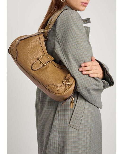 COACH Brown Drifter Small Grained Leather Shoulder Bag