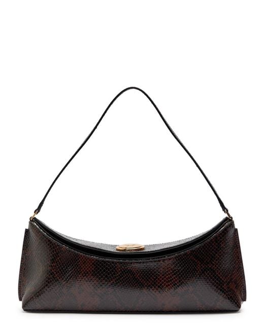 Jacquemus Brown Le Calisson Crocodile-Effect Leather Shoulder Bag