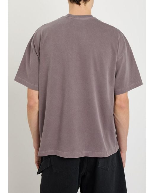 MKI Miyuki-Zoku Purple Uniform Logo-Print Cotton T-Shirt for men