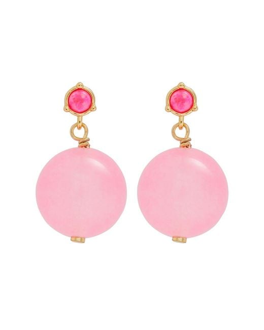 Anni Lu Pink Bubbles 18kt Gold-plated Drop Earrings