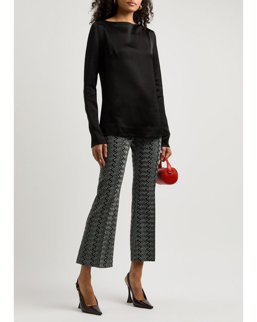 Missoni Gray Zigzag Metallic-Weave Trousers