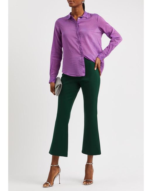 Diane von Furstenberg Green Juno Cropped Stretch-jersey Trousers