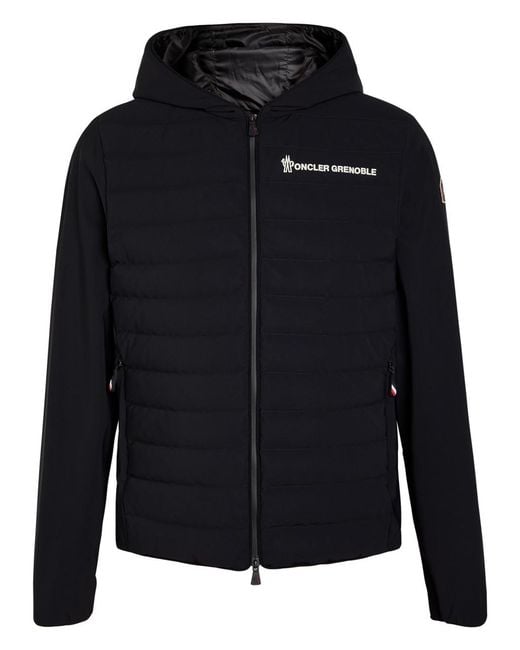 Moncler Black Logo Hooded Shell Jacket for men