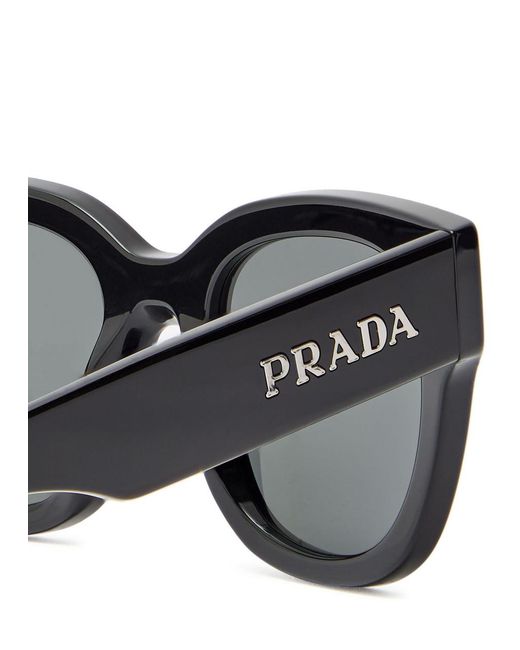 Prada Black Round-Frame Sunglasses
