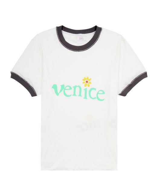 ERL White Venice Printed Cotton T-shirt for men