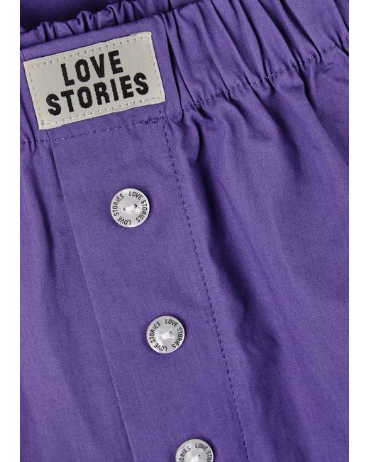 LoveStories Purple James Cotton-Poplin Shorts