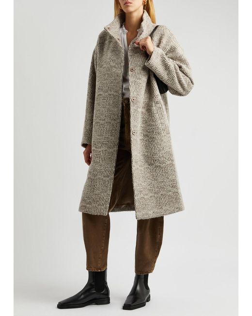 Eileen Fisher Natural Bouclé Alpaca-blend Coat