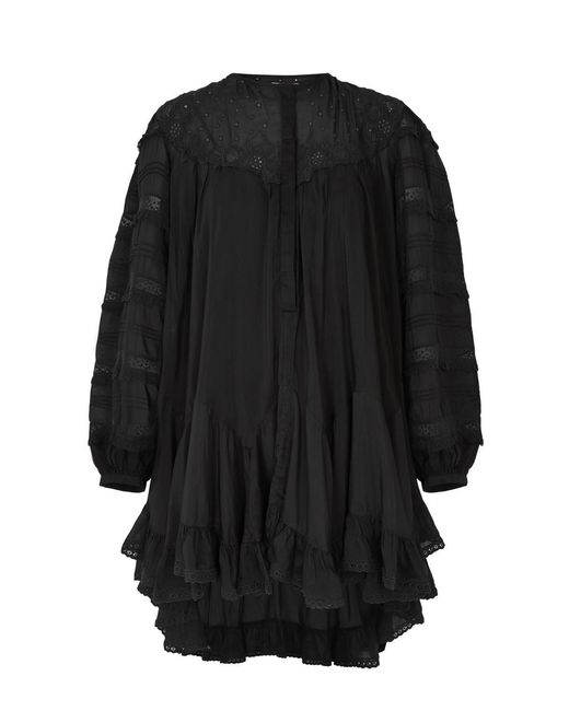 Isabel Marant Black Gyliane Cotton-blend Mini Dress