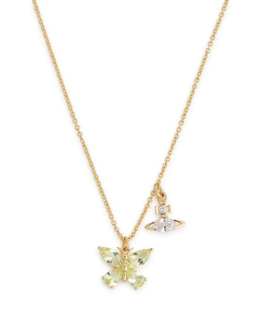 Vivienne Westwood Metallic Elianne Butterfly And Orb Necklace