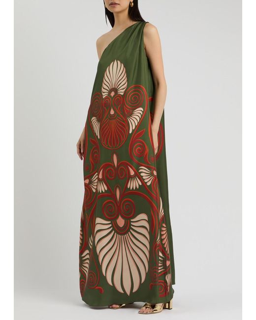 LaDoubleJ Multicolor Roy Printed Silk-Satin Maxi Dress