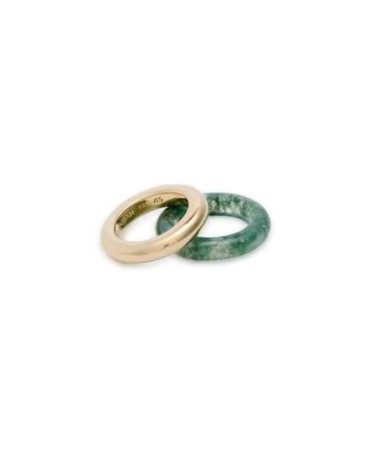 BY PARIAH Green Stack Pinky Rings