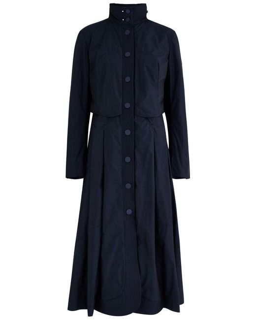 High Blue Depth Hooded Shell Parka Coat