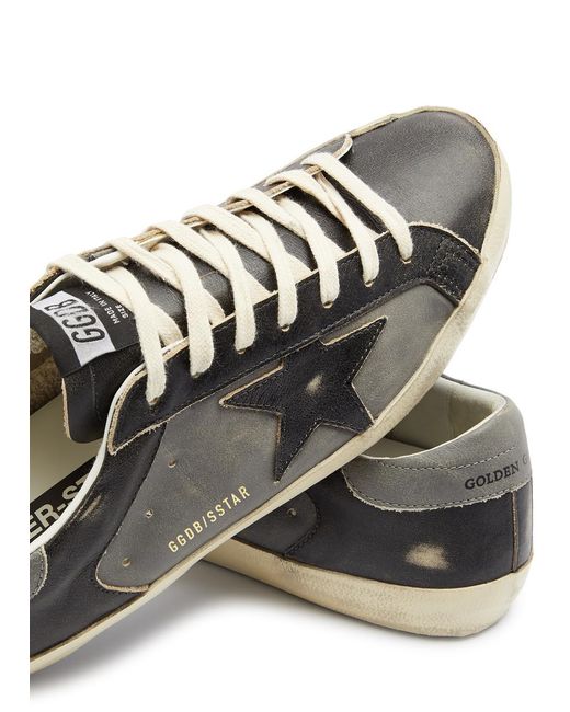 Golden Goose Deluxe Brand Gray Super-star Leather Sneakers for men