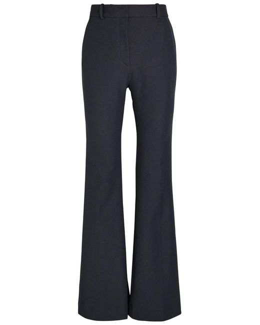 Joseph Blue Tafira Flared-Leg Stretch-Twill Trousers