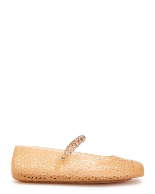 Jimmy Choo Multicolor The Jelly Crystal-Embellished Ballet Flats