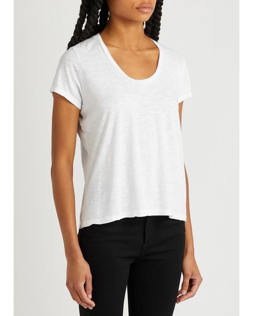 American Vintage White Jacksonville Slubbed Cotton-Blend T-Shirt