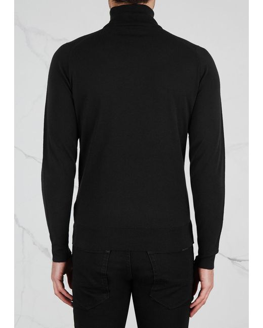 John Smedley Black Cherwell Merino Wool Jumper, Jumper, Merino Wool for men