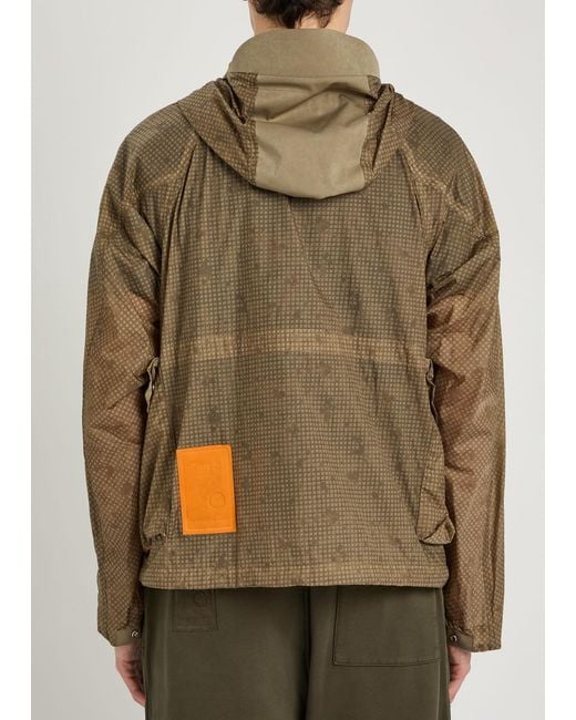 C P Company Green Skye Checked Hooded Shell Jacket for men