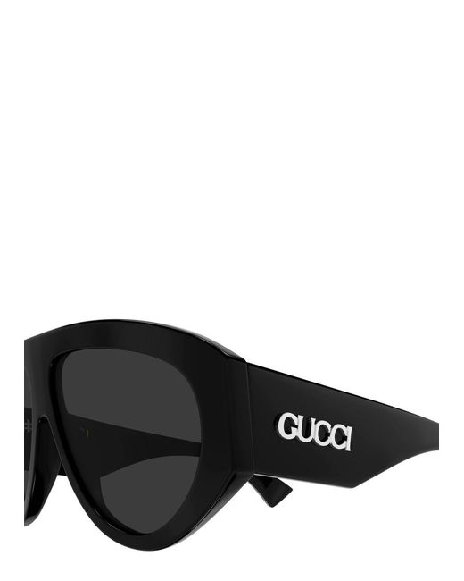 Gucci Black Aviator-Style Sunglasses