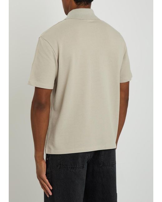 Loewe White Logo-Embroidered Piqué Cotton Polo Shirt for men