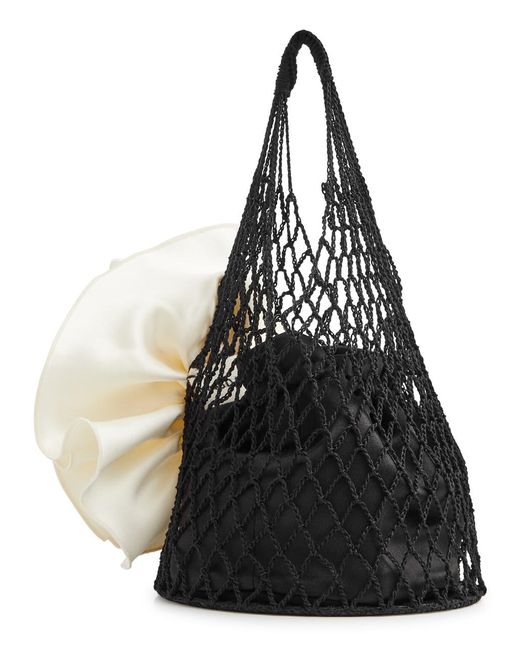 Magda Butrym Natural Devana Small Crochet Top Handle Bag
