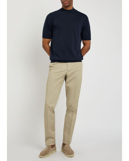 Lardini Blue Fine-Knit Cotton T-Shirt for men