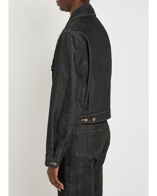 Lemaire Black Designer Denim Jacket Uk10
