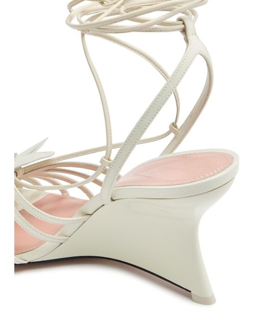 Zimmermann Natural Orchid 85 Patent Leather Wedge Sandals