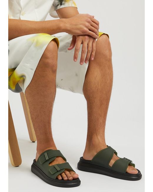 Alexander McQueen Green Alabama Rubber Sandals for men