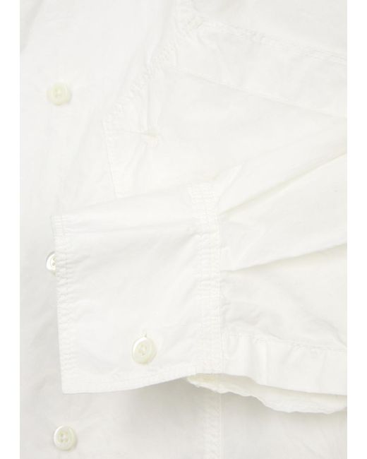 High White Interpret Asymmetric Cotton-poplin Shirt