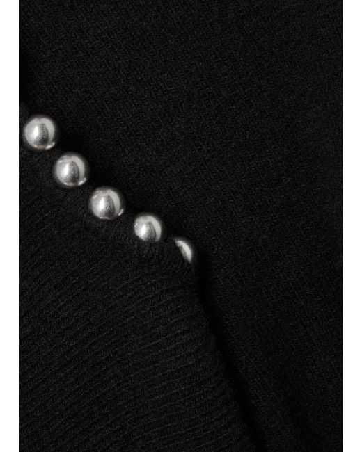 Alexander Wang Black Bead-embellished Wool-blend Jumper