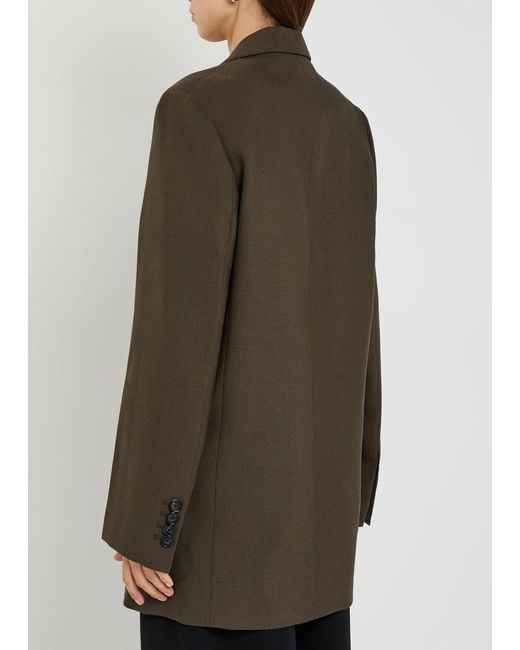 Totême  Brown Shield Double-Breasted Wool-Blend Blazer