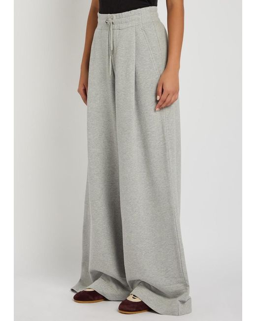 Dries Van Noten Gray Hadium Pleated Wide-Leg Cotton Sweatpants
